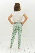 Długie Legginsy Dziecięce - Zielone Miętowe 116-122 cm