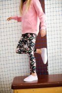 Długie Legginsy Dziecięce - Kolibry i Kwiaty 146-152 cm