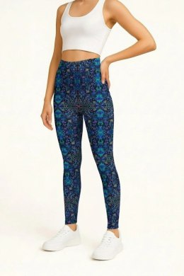 Długie Legginsy z Wysokim Stanem - Neon Splash M