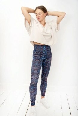 Długie Legginsy z Wysokim Stanem - Neon Splash M