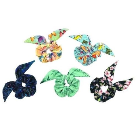 Scrunchie, frotka, gumka do włosów ZIELONO MI Bez uszu