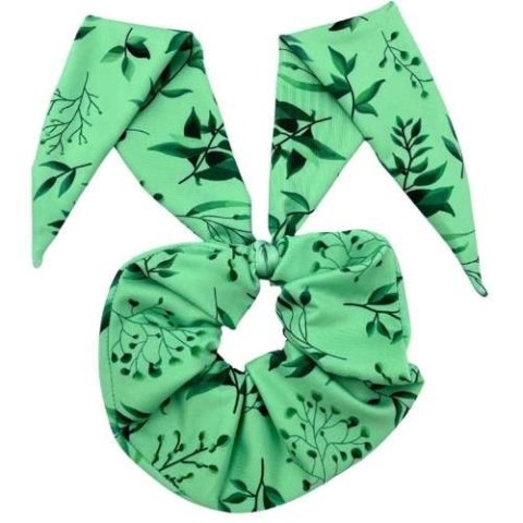 Scrunchie, frotka, gumka do włosów ZIELONO MI Krótkie uszy