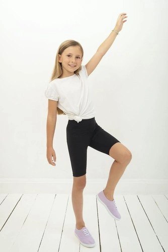 Krótkie Legginsy Dziecięce - Czarne 86-92 cm
