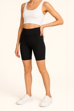 Krótkie Legginsy z Wysokim Stanem - Czarne XS