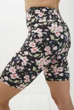 Krótkie Legginsy z Wysokim Stanem - Kolibry i Kwiaty S