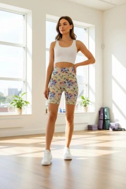 Krótkie Legginsy z Wysokim Stanem - Motyle XS