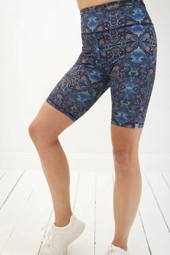 Krótkie Legginsy z Wysokim Stanem - Neon Splash M