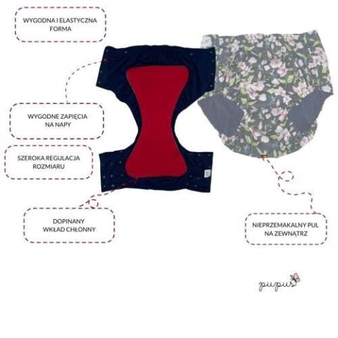 Majtki Poporodowe z wymiennym Wkładem - CZARNE S/M/L