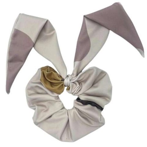 Scrunchie, frotka, gumka do włosów CINNAMON MUFFIN Krótkie uszy