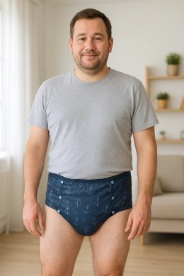 Nieprzemakalne majtki, pieluchomajtki dla dorosłych - KOTWICE XL/2XL