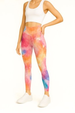 Długie Legginsy z Wysokim Stanem - Aquarelle M