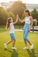 Krótkie Legginsy Dziecięce - Sky Blue 128-134 cm