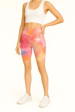 Krótkie Legginsy z Wysokim Stanem - Aquarelle M
