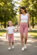 Krótkie Legginsy z Wysokim Stanem - Rose Bloom L