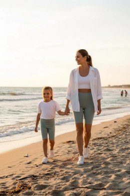 Krótkie Legginsy z Wysokim Stanem - Sage Mint L
