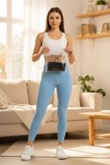 Legginsy 3/4 z Wysokim Stanem - Sky Blue L