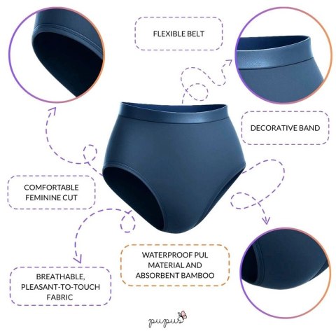 Wielorazowe majtki MENSTRUACYJNE czarne L