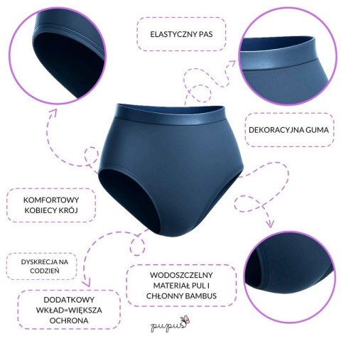 Wielorazowe majtki chłonne damskie BIAŁE M - 100ml