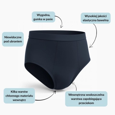 Wielorazowe majtki chłonne męskie BIAŁE L- 100ml