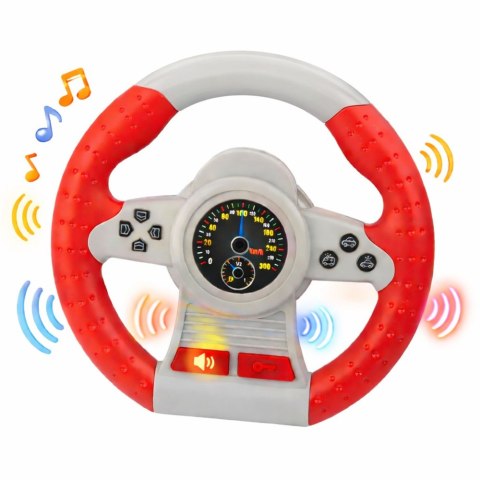 Kierownica Interaktywna Symulator Jazdy Światła Dźwięki Czerwona