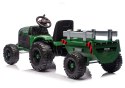 Traktor Na Akumulator CH9959B Z Przyczepą Ciemno Zielony 24V