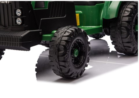 Traktor Na Akumulator CH9959B Z Przyczepą Ciemno Zielony 24V