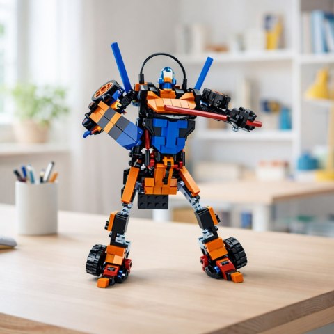 Klocki Konstrukcyjne Wyścigówka Auto Robot 2W1 Pomarańczowa 322 el.
