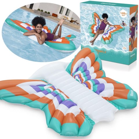 Bestway Materac plażowy dmuchany - duży leżak wodny MOTYL 193x176cm 43963