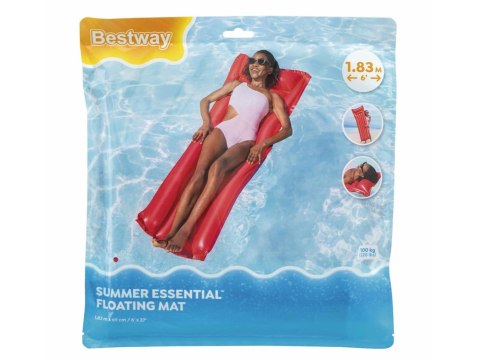 Bestway Materac plażowy dmuchany - jednoosobowy CZERWONY 183x69cm 44007