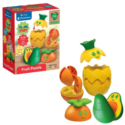 Zabawka Logiczna Kolorowe Owoce Awokado Ananas Pomarańcza Clementoni 17579