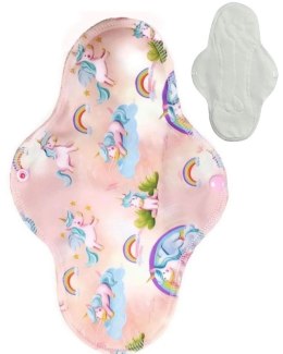 DUŻA L Wkładka wielorazowa bambusowa- JEDNOROŻCE