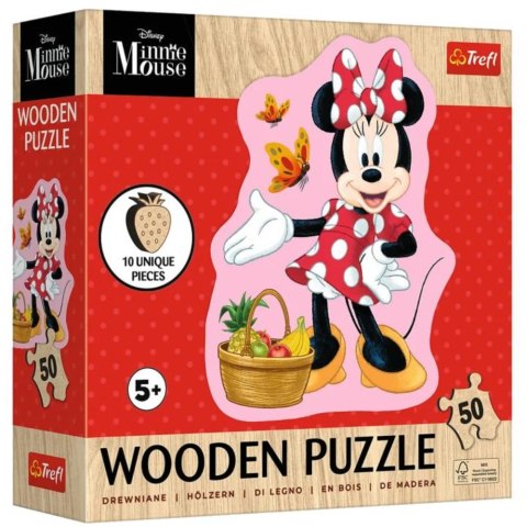 Puzzle - 50 - Drewniane - Wesoła Minnie - Myszka Minnie - Trefl 20279