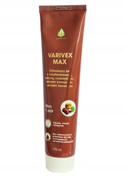 LauroCann Varivex Max - żel na obrzęk nóg i żylaki z kasztanowcem i olejem konopnym 175 ml