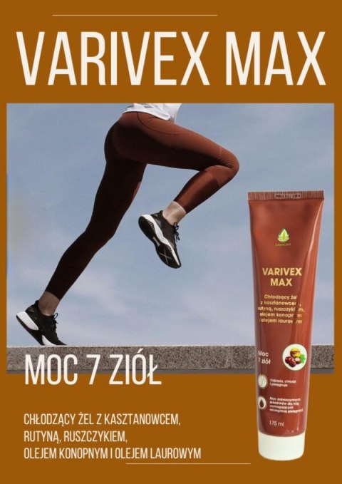 LauroCann Varivex Max - żel na obrzęk nóg i żylaki z kasztanowcem i olejem konopnym 175 ml