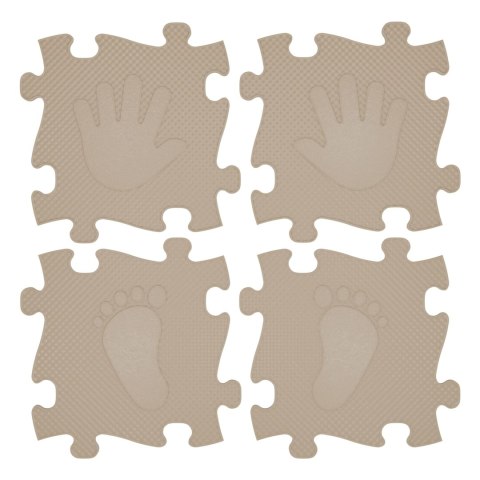 WOOPIE Mata Sensoryczna Ortopedyczna Puzzle Ręce i Nogi 16 el. - Kolor Beżowy
