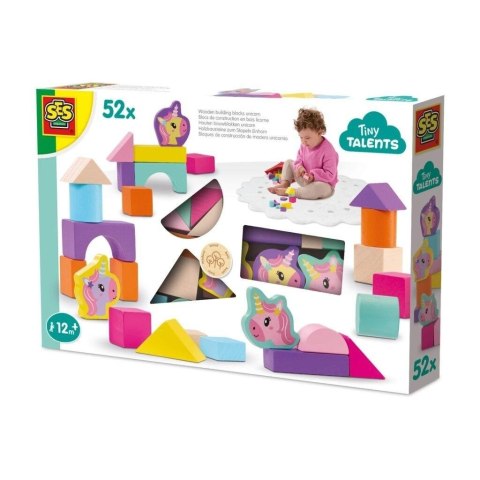 Klocki drewniane Jednorożec 52el