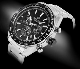 Zegarek Męski Giewont Chronograph Sapphire Srebrno Czarny GW9580-B1