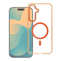 Futerał FRAME CLEAR HYBRID MAG COVER kompatybilny z MagSafe do SAMSUNG S26 Plus pomarańczowy