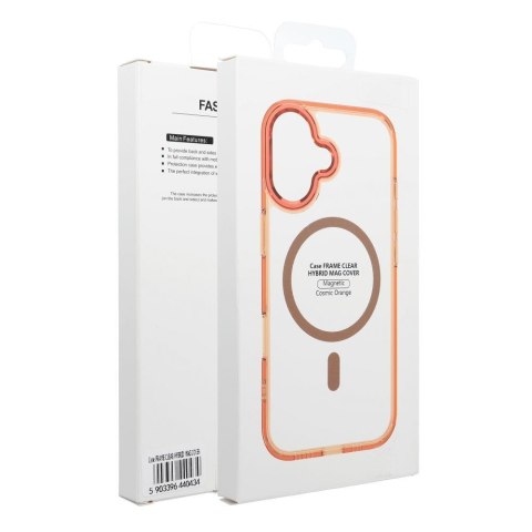 Futerał FRAME CLEAR HYBRID MAG COVER kompatybilny z MagSafe do SAMSUNG S26 Plus pomarańczowy