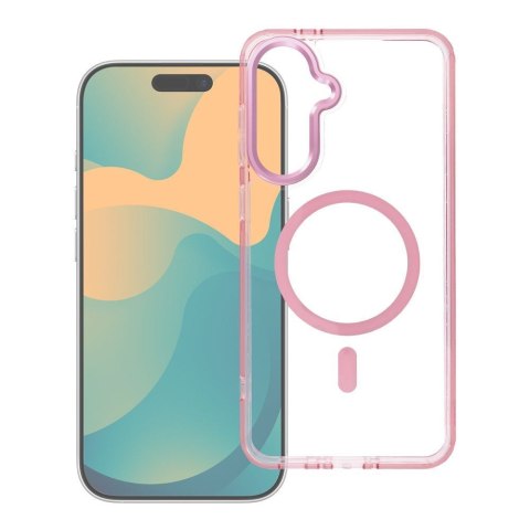 Futerał FRAME CLEAR HYBRID MAG COVER kompatybilny z MagSafe do SAMSUNG S26 Plus pudrowy róż