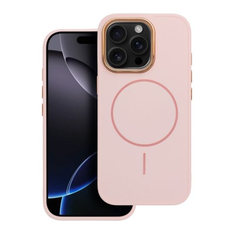 Futerał FRAME MAG COVER kompatybilny z MagSafe do IPHONE 16 pudrowy róż