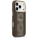 GUESS futerał do IPHONE 17 Pro kompatybilny z MagSafe GUHMP17LPG4SEMCW (PU W/ 4G Stripe) brązowy