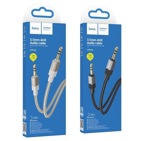 Kabel AUX Jack 3,5 mm (męski) do Jack 3,5 mm (męski) Hoco 1 m UPA32 złoty
