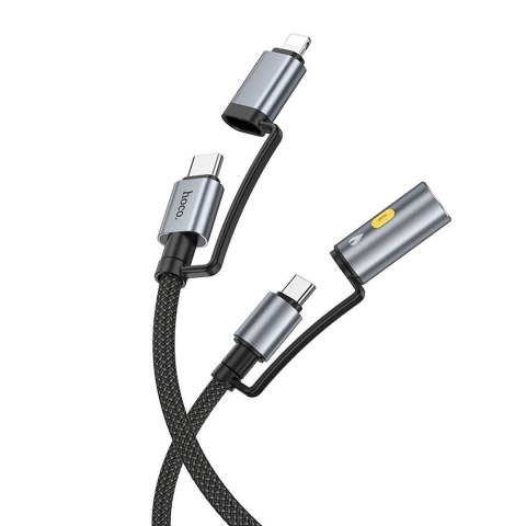 Kabel All-in-one USB C / Lightning do USB C / Zapalniczka samochodowa Hoco PD 3A 60W 1,2 m U138 1,2 m szary