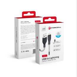 Kabel USB A do Lightning Forcell F-Energy 2,4A 12W Carbon 1 m CB-01A czarny