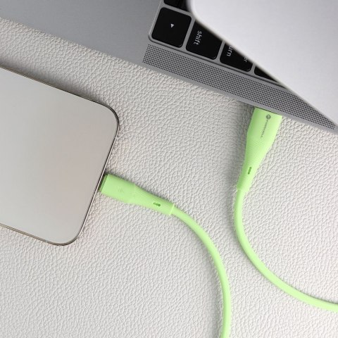 Kabel USB A do Lightning Forcell F-Energy 2,4A 12W Silicone 1 m C343 zielony