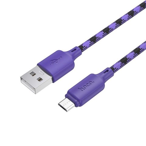 Kabel USB A do Micro USB Hoco 2,4A 1 m X116 gradient fioletowy
