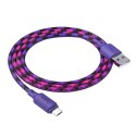 Kabel USB A do Micro USB Hoco 2,4A 1 m X116 gradient fioletowy