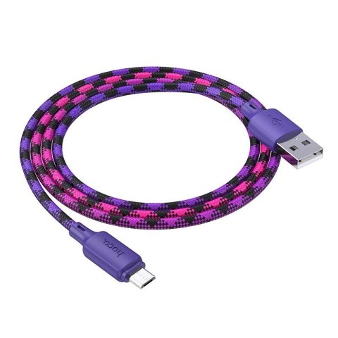 Kabel USB A do Micro USB Hoco 2,4A 1 m X116 gradient fioletowy