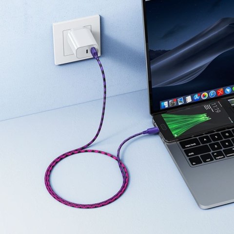 Kabel USB A do Micro USB Hoco 2,4A 1 m X116 gradient fioletowy